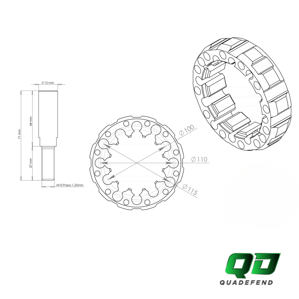 Elargisseur de voie pour Yamaha Rhino 700