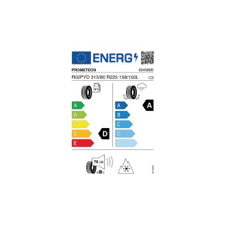 PROMETEON R02PYD 315/80 R22.5 158/150L - D, A, 2, 76dB