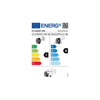 ATLANDER XSP-86 205/55ZR16 91 W - C, B, 2, 71dB